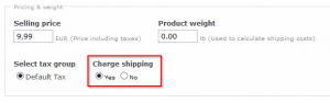shipping costs on product