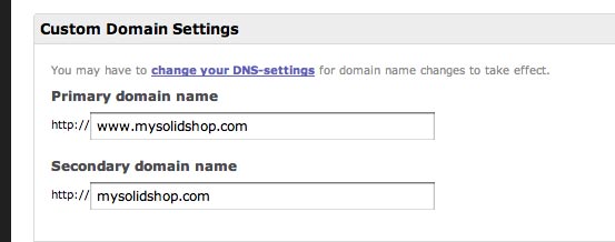 Custom Domain Settings