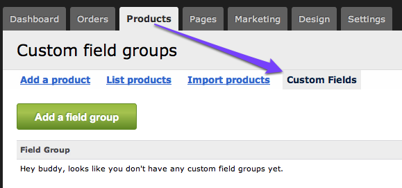 Add a custom field group