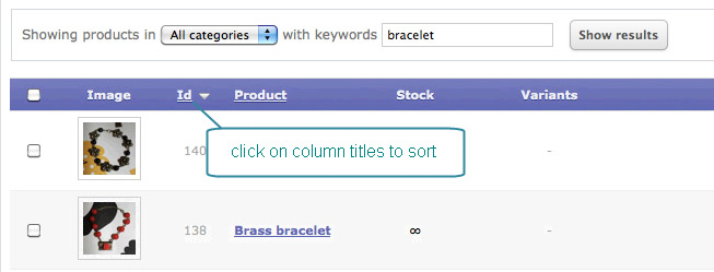 Filter and sort tables